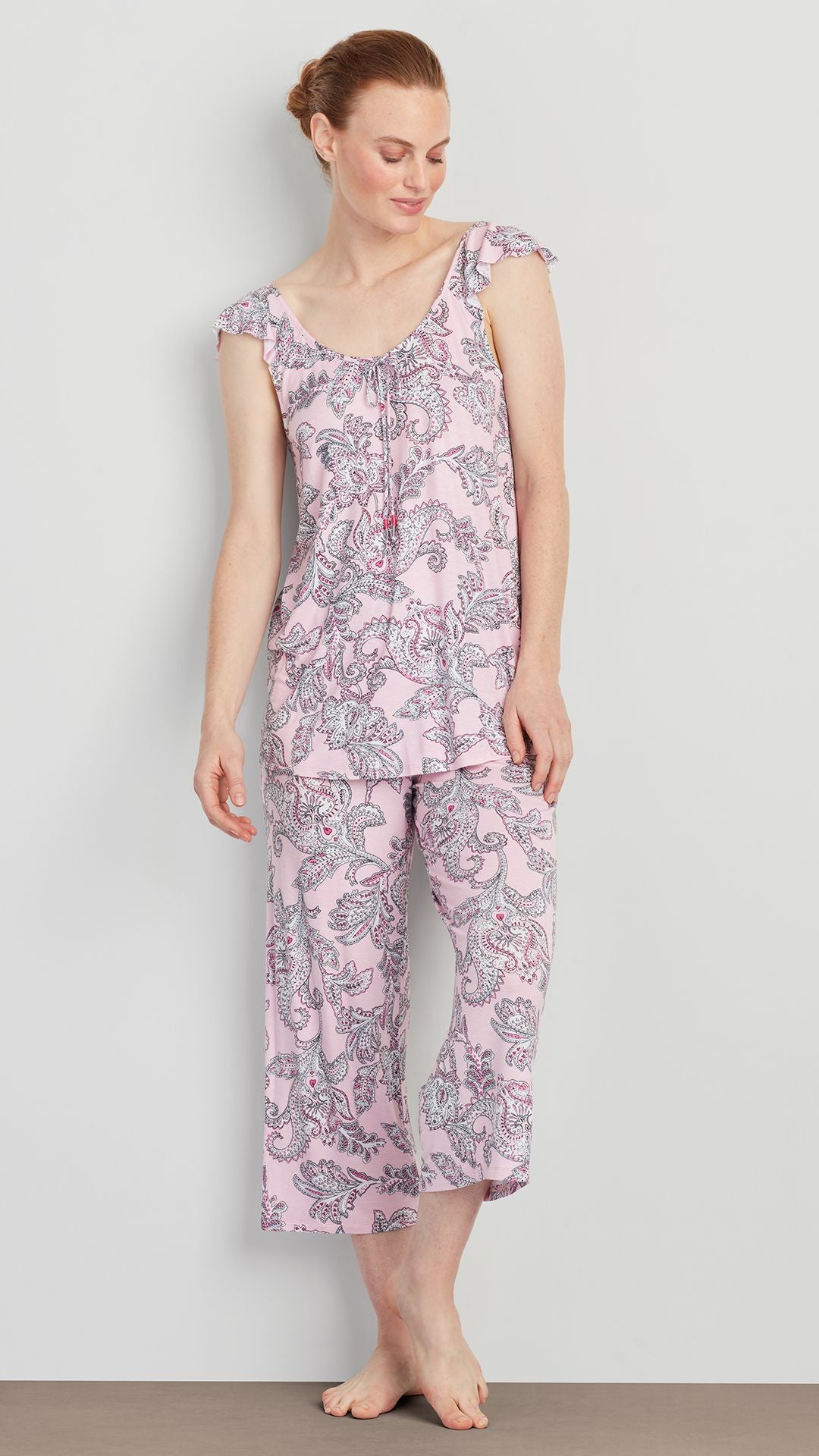 PJ SET WITH CROPPED WIDE LEG PANT – Ellen Tracy