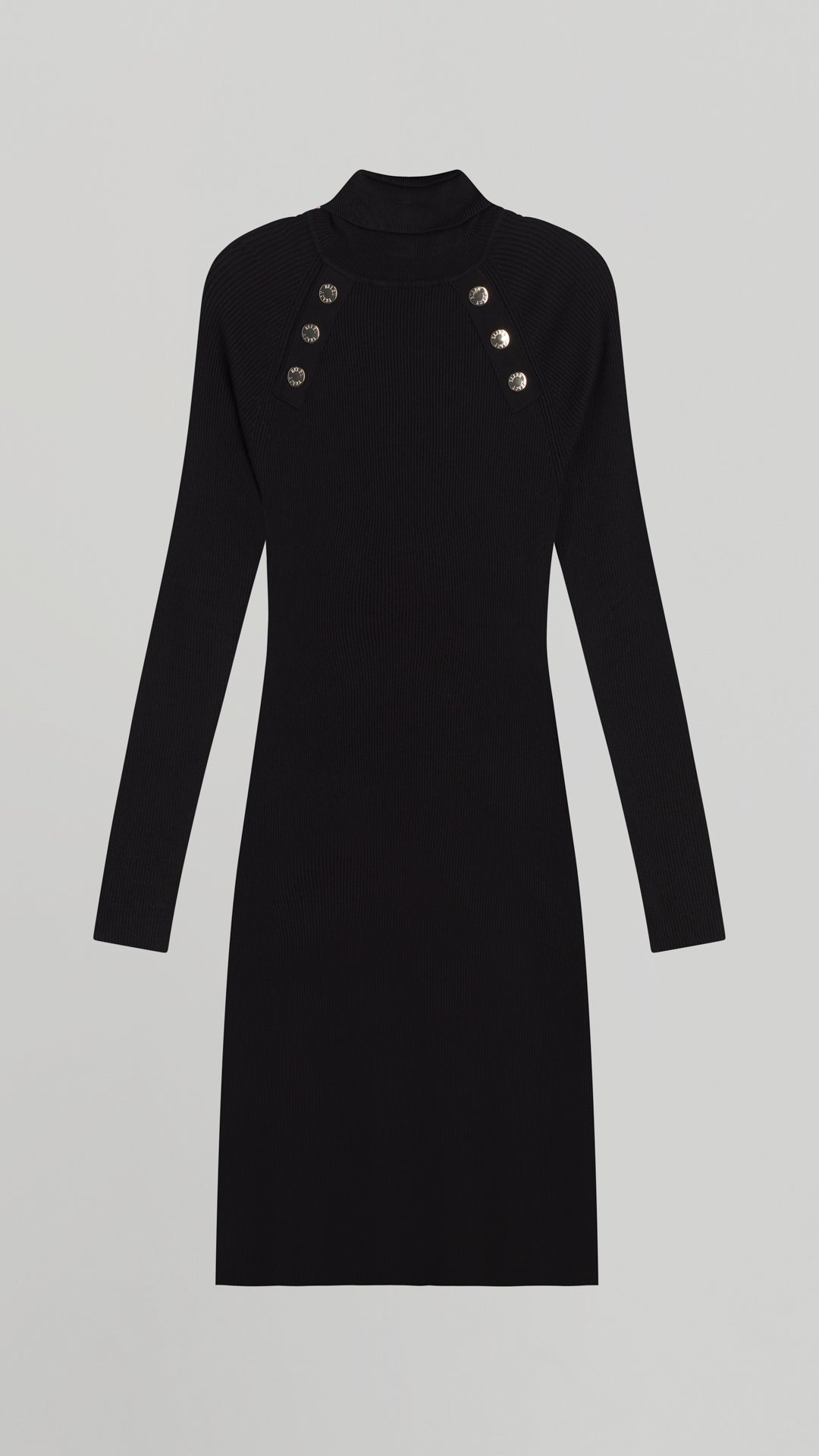 Rib Knit Turtleneck Contour Dress Dusk Blue / Xs Rib Knit Turtleneck Contour Dress Dusk Blue / Xs