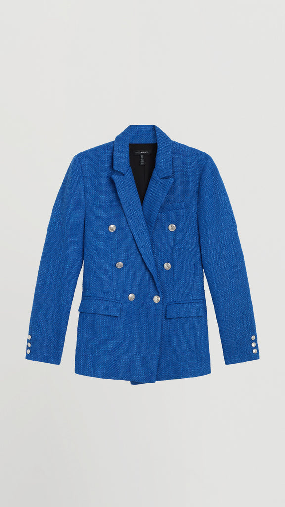 TAILORED DOUBLE-BREASTED BLAZER - Bluish