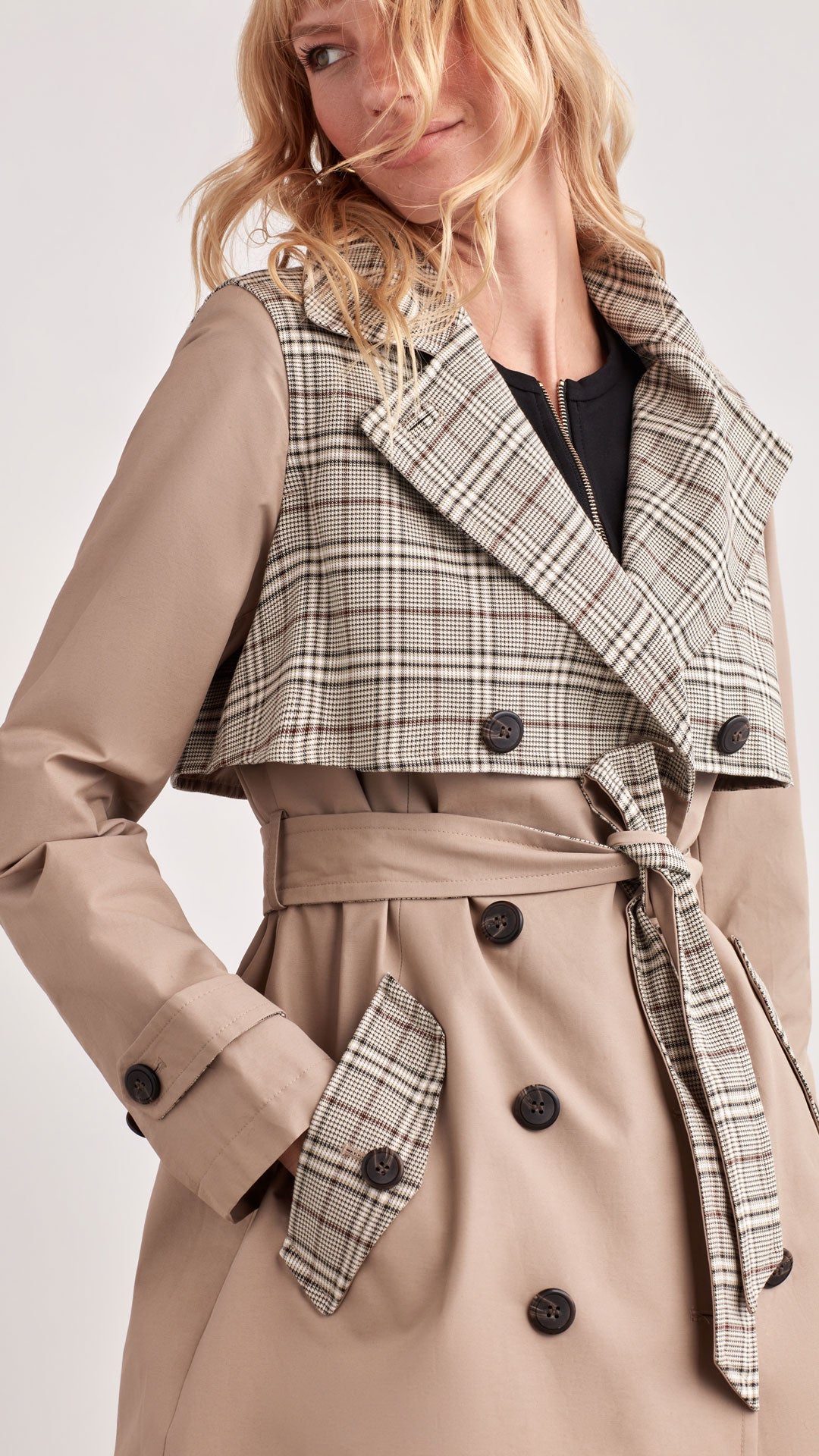 MIXED MEDIA TRENCH COAT – Ellen Tracy
