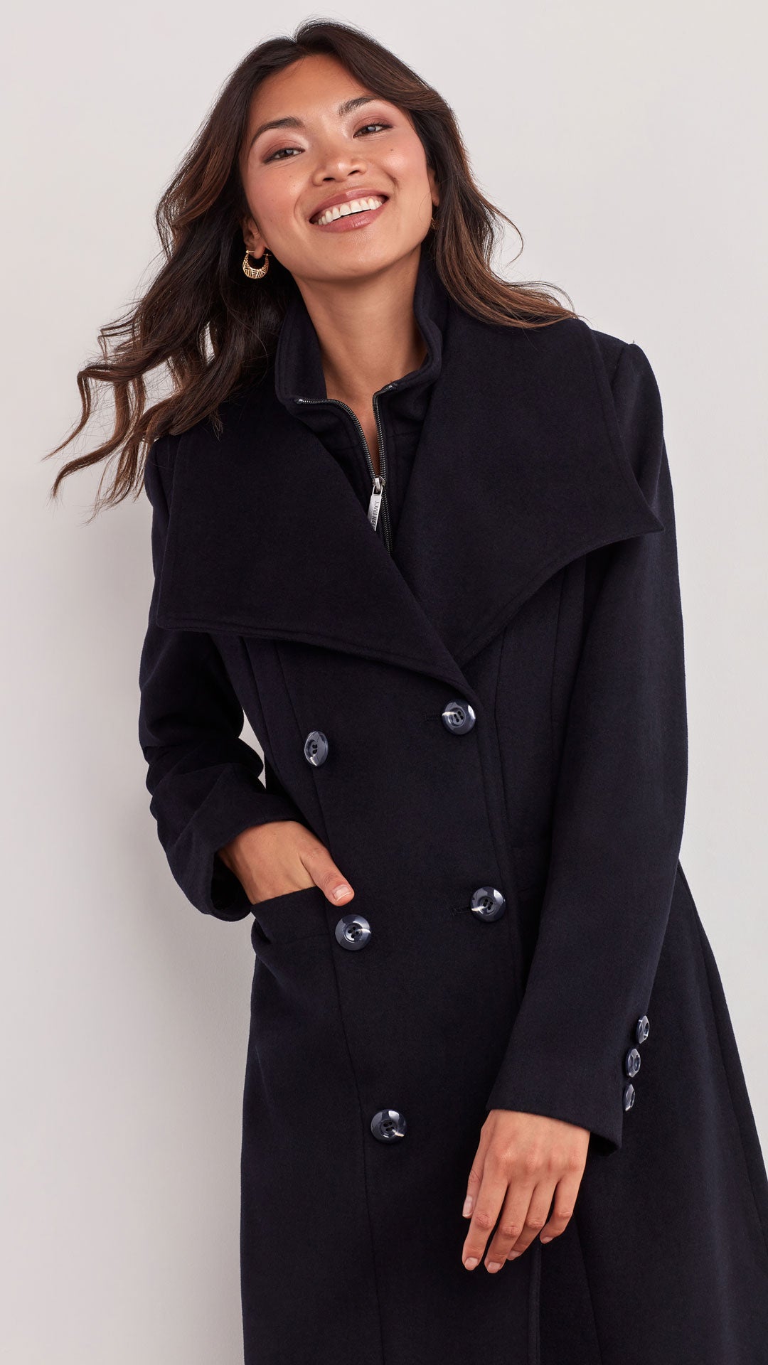 OVERSIZED COLLAR PEA COAT – Ellen Tracy - Main Image