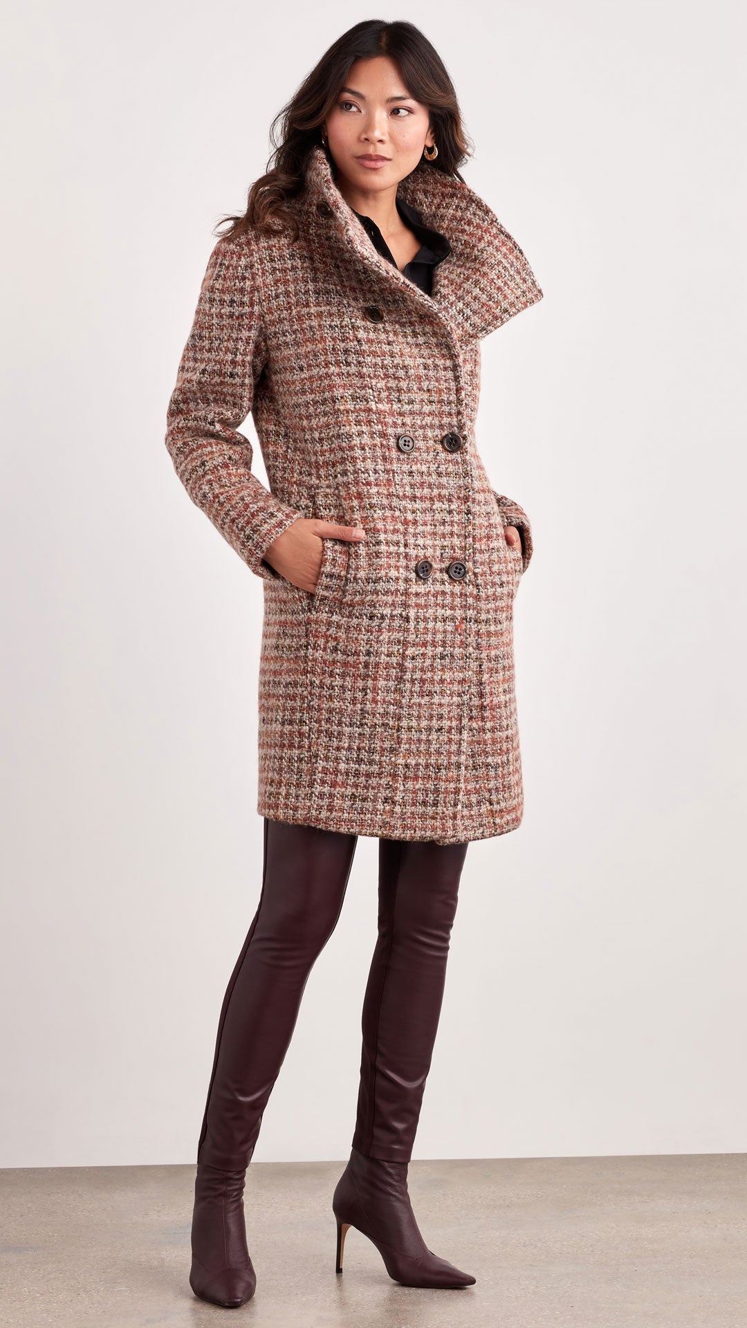 TWEED WOOL PEA COAT – Ellen Tracy