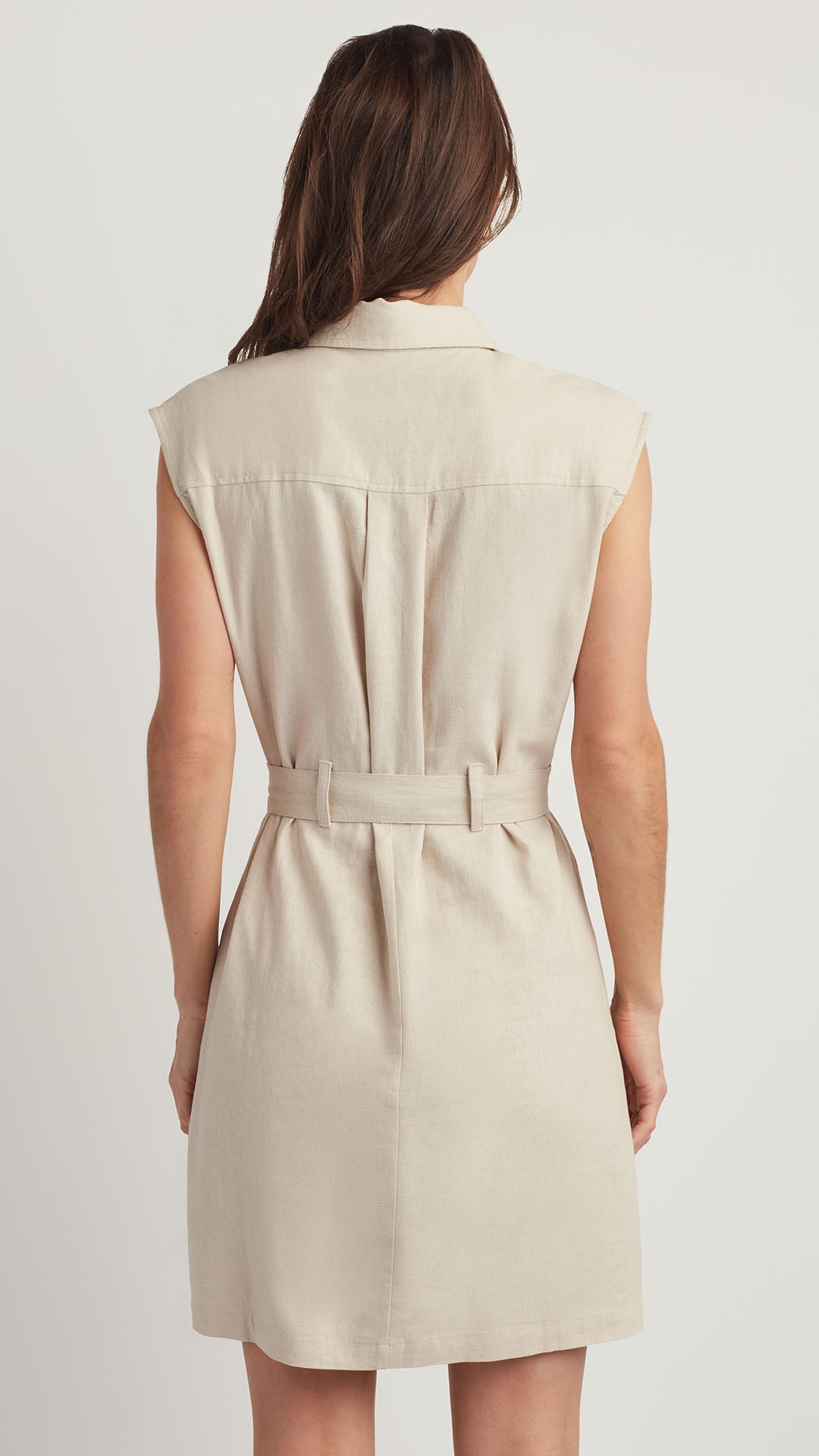 Linen BLEND SHIRT DRESS Linen / M Linen BLEND SHIRT DRESS Linen / M